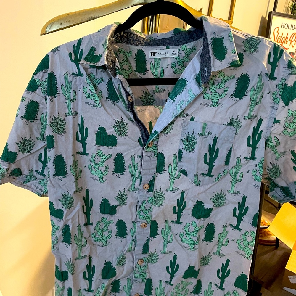 Cactus pattern button up shirt